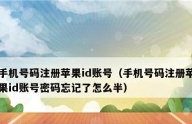 如何注册新的苹果ID号（快速创建一个全新的苹果ID账户）